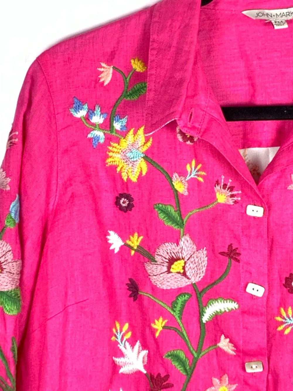 John Mark Hot Pink Textured Top - Picture 7 of 16